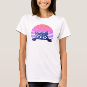 Camiseta Gato de Cuta de Pêssego Retroativo
