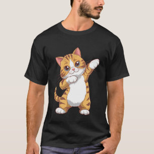 Camiseta Gato de Dança Dab Gráfico para Amantes de Gatos Le