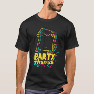 Camiseta Gato de Dança Disco Animal de Festa Meme