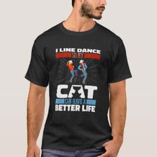 Camiseta Gato de Dança em Linha Música Country Dançarino D