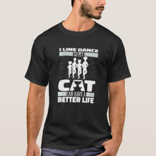 Camiseta Gato de Dança em Linha Música Country Dançarino D