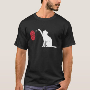 Camiseta Gato de Dardos Gato Engraçado Jogador de Dardo Jog