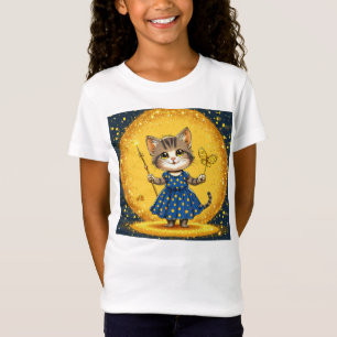 Camiseta Gato de desenho animado fofo
