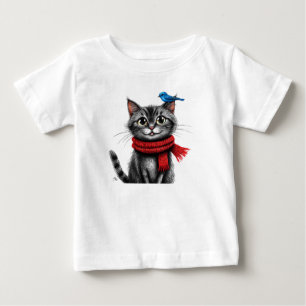 Camiseta Gato de desenho animado fofo