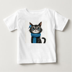 Camiseta Gato de desenho animado fofo