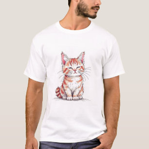 Camiseta Gato de desenho animado fofo ilustração digital à