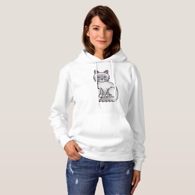 Camiseta Gato de desenho animado fofo Lila Point Tabby Birm (Frente Completa)