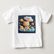 Gato de desenho animado fofo na nuvem com chapéu d