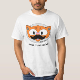 Camiseta Gato de desenho animado humor bigode apanhador de