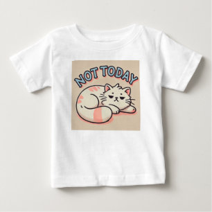 Camiseta Gato de Desenho Animado Preguiçoso 