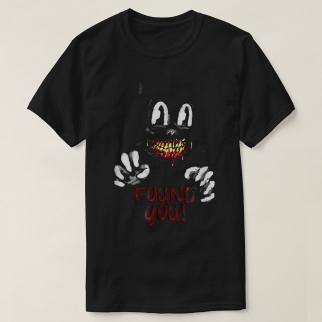 Camiseta Gato de desenho animado Truque de horror ou traves (Frente do Design)