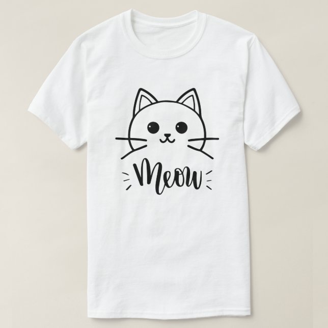 Camiseta Gato de desenho engraçado vetor. Impressão para t- (Frente do Design)