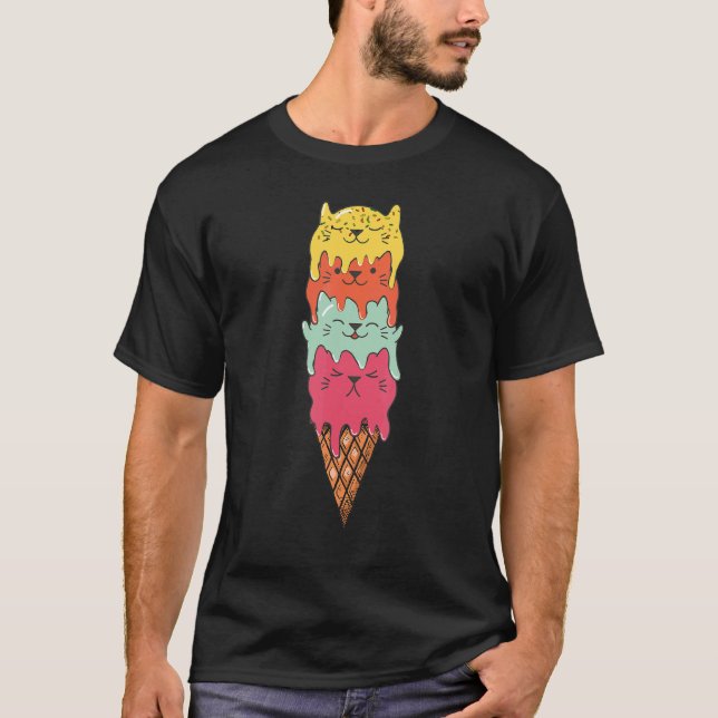 Camiseta Gato de Deserto de Gato Sorvete Gato (Frente)