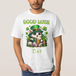 Camiseta Gato de Dia de São Patrício de Maçãs de Pai de Boa