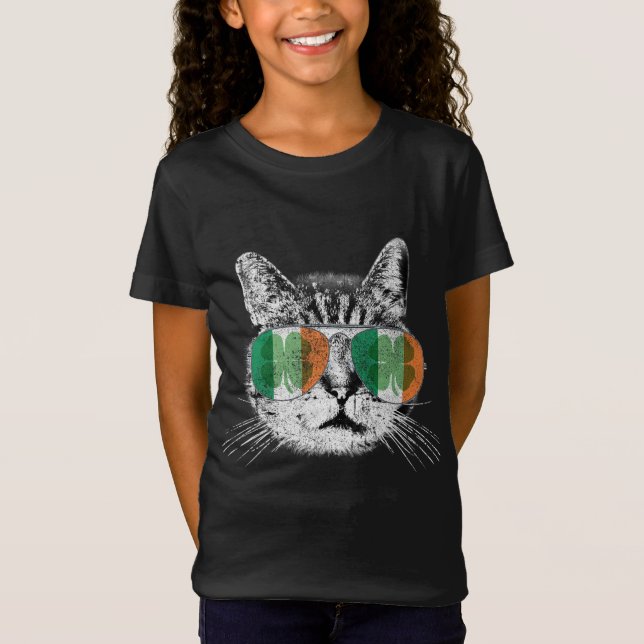 Camiseta Gato de Dia de São Patrício truques Santo irlandês (Frente)