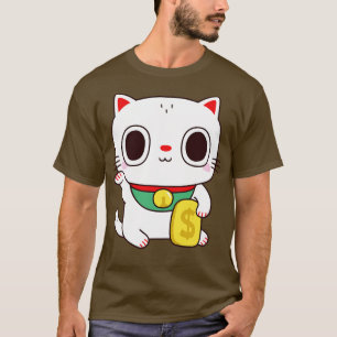 Camiseta Gato De Dinheiro Da Fortuna Da Fortuna Cute Maneki
