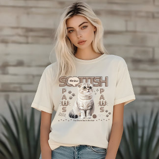 Camiseta Gato De Dobra Escocês, Cozy Minimalista, Parentes