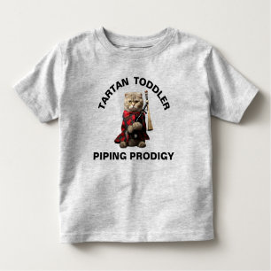 Camiseta Gato de dobra escocesa com Bagpipe