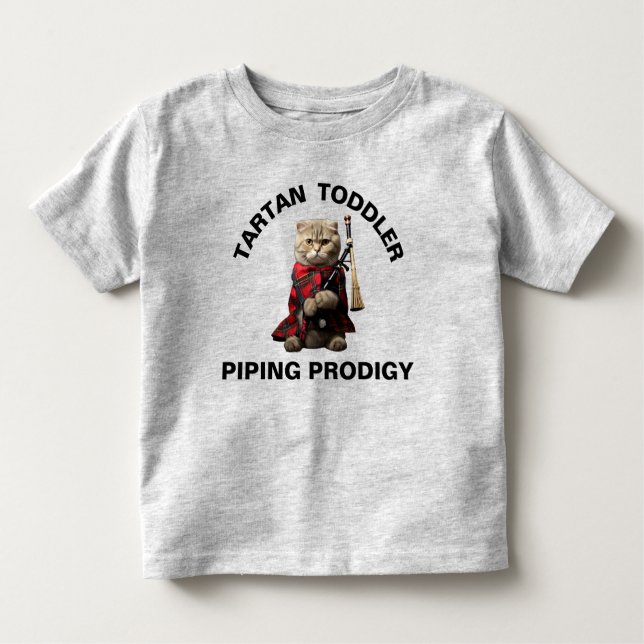 Camiseta Gato de dobra escocesa com Bagpipe (Frente)