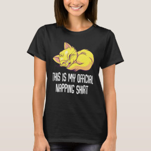 Camiseta Gato De Dormir Meu Gato Oficioso De Bonito
