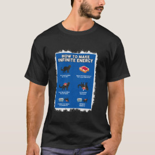Camiseta Gato de Energia Infinita de Matemática Engraçada e