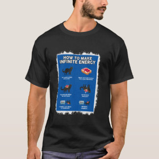 Camiseta Gato de Energia Infinita de Matemática Engraçada e