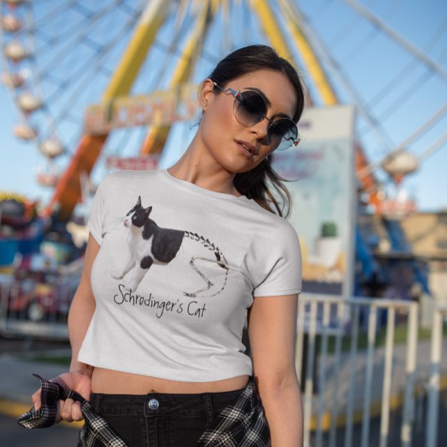 Camiseta Gato de Engraçado Schrodinger (Criador carregado)