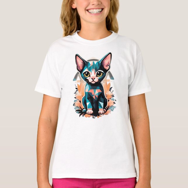 Camiseta Gato de esfinge artístico (Frente)