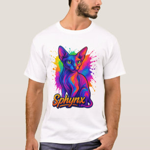 Camiseta Gato de Esfinge de Pop para-Arte Vibrante - Modern