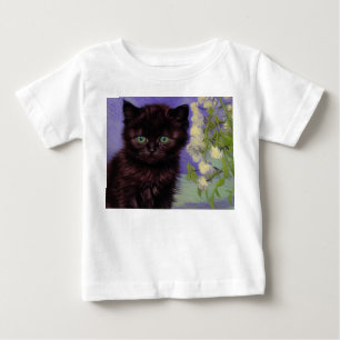 Camiseta Gato de estilo Van Gogh com Flores Brancas