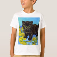 Gato de estilo Van Gogh com Sunflower