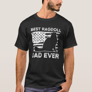 Camiseta Gato de Estimação Ragdoll com Bandeira Americana P