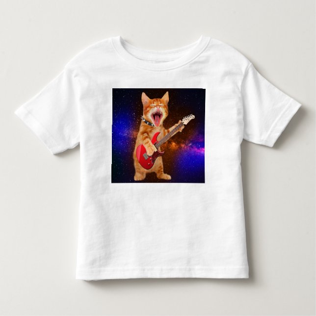 Camiseta Gato de estrela do rock (Frente)