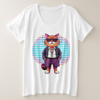 Camiseta Gato de festa em óculos de sol - Disco