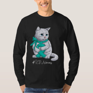 Camiseta Gato de Fita Azul do Mês de Conscientização do TOC