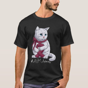 Camiseta Gato de Fita de Borgonha da Borgonha do Mês de Con