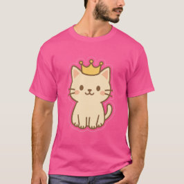Camiseta Gato de Fofinho majestoso com uma Coroa
