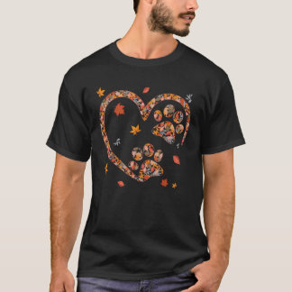 Camiseta Gato de Folha de Outono Divertido Impressão de Cac