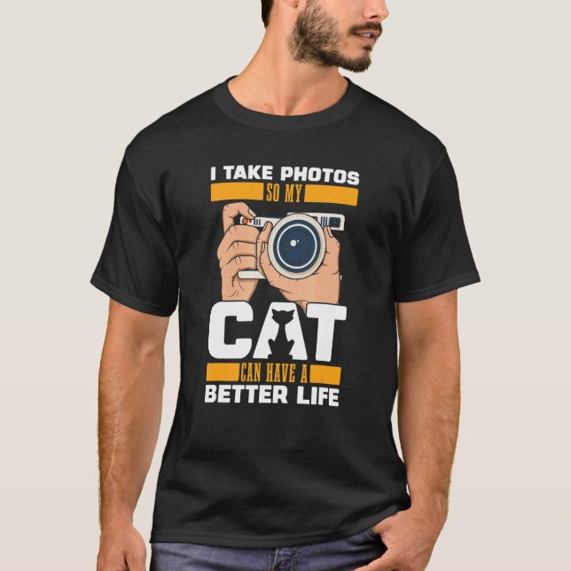 Camiseta Gato de Fotografia Câmera Fotógrafo (Frente)