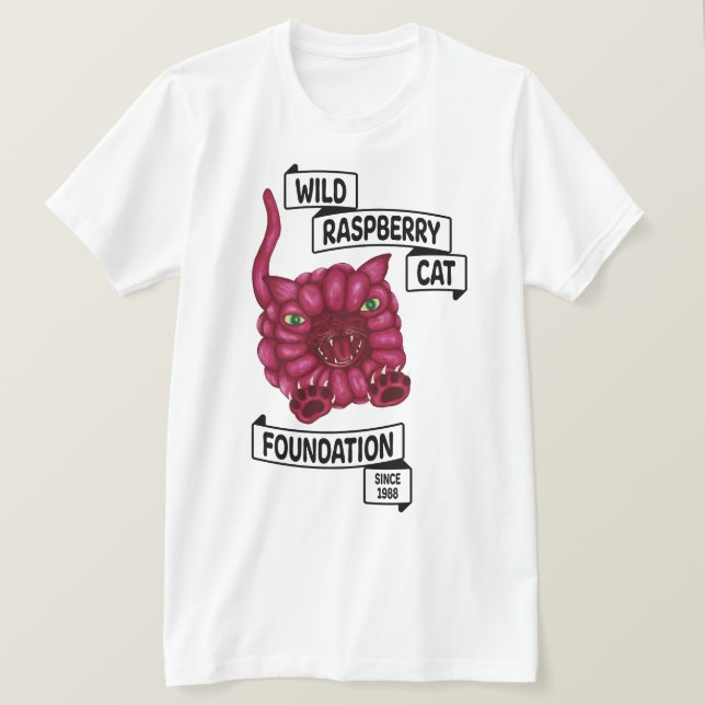 Camiseta Gato de framboesa selvagem (Frente do Design)