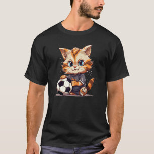 Camiseta Gato de Futebol Engraçado para Fãs de Esportes, Me