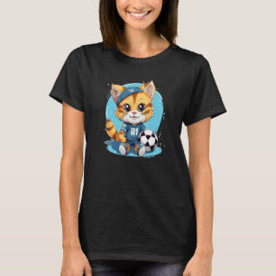 Camiseta Gato de futebol fofo e engraçado com Trikot para f