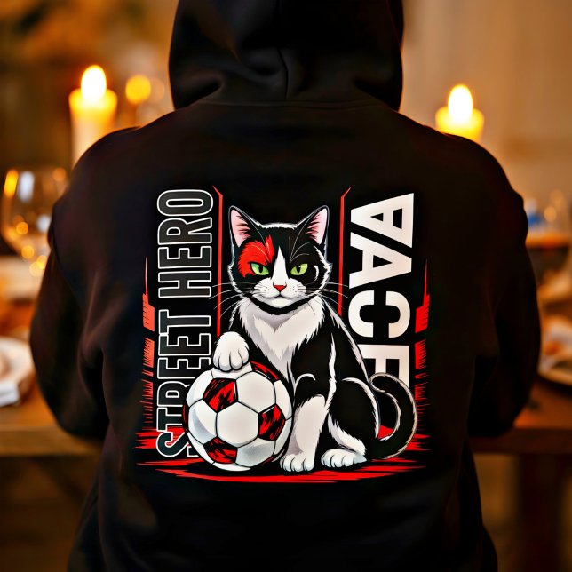Camiseta Gato de Futebol Herói de Rua – Presente Divertido  (Criador carregado)