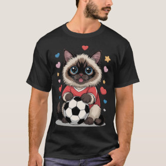 Camiseta Gato de Futebol Kawaii Apenas Garota que Ama Birma