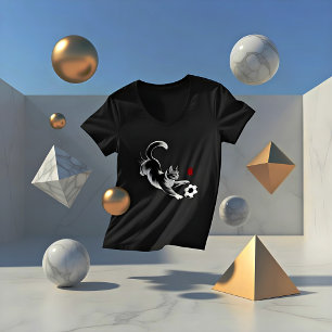 Camiseta Gato de Futebol Perfeito para Amantes de Animais e