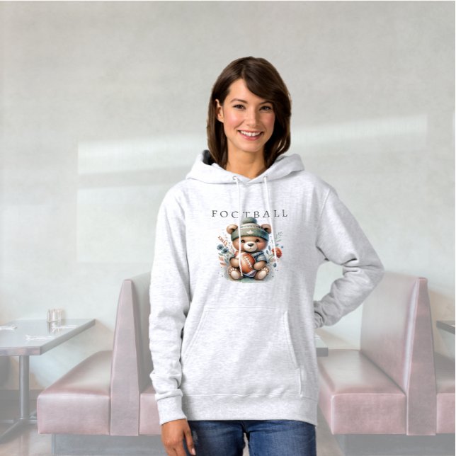 Camiseta Gato de Futebol Personalizado do Urso Justo (Cute Custom Football Hoodie)