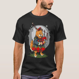 Camiseta Gato de Gaita Tocando Gaita Música Escocesa Gatinh