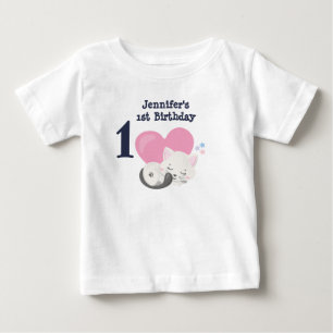 Camiseta Gato de Gatinho Branco primeiro aniversario, Gatin