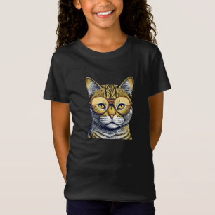 Camiseta Gato de Gatinho legal com Óculos
