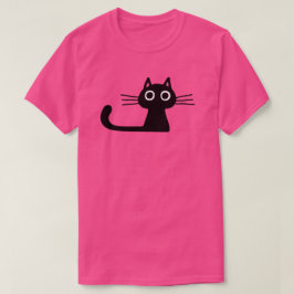 Camiseta Gato de Gatinho Preto e Simples, Cute, com Whisker